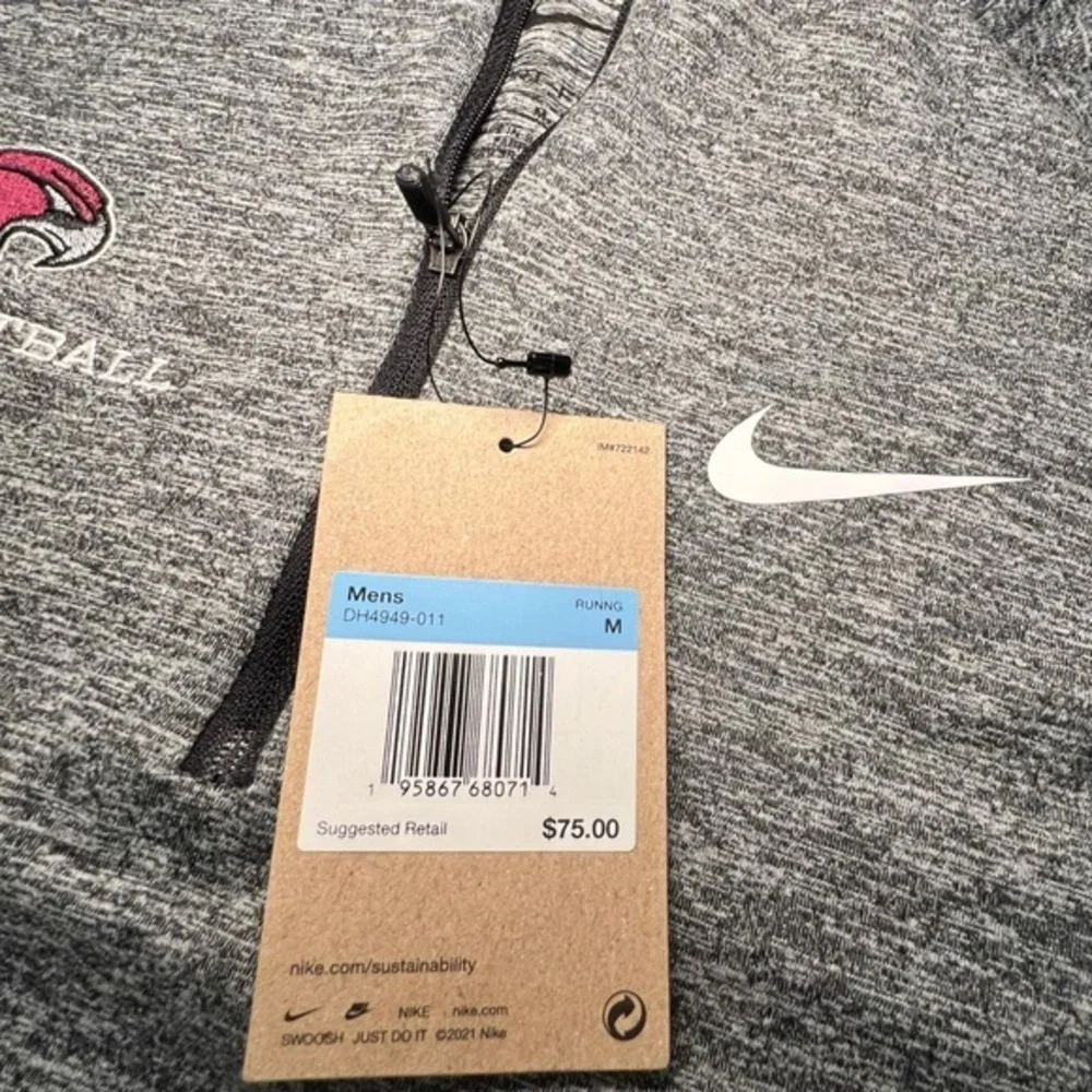 PREP FOOTBALL Long Sleeve Athletic‎ Shirt 1/2 Zip Medium NWT NIKE RUNNING $75